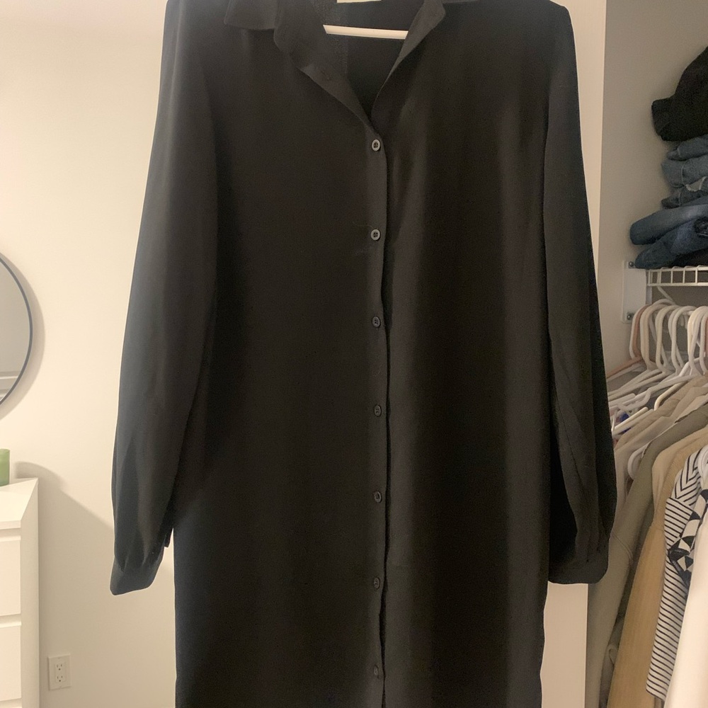 Elegant Black Shirt Dress
